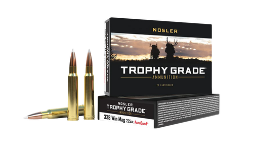 Nosler Trophy Grade 338 Win Mag Ammo 225gr AccuBond Box of 20