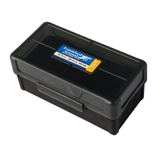 Frankford Arsenal Hinge Top Ammo Box #514 460 S&W Magnum, 500 S&W Magnum, 45-70 Government 50-Round Plastic Gray and Black