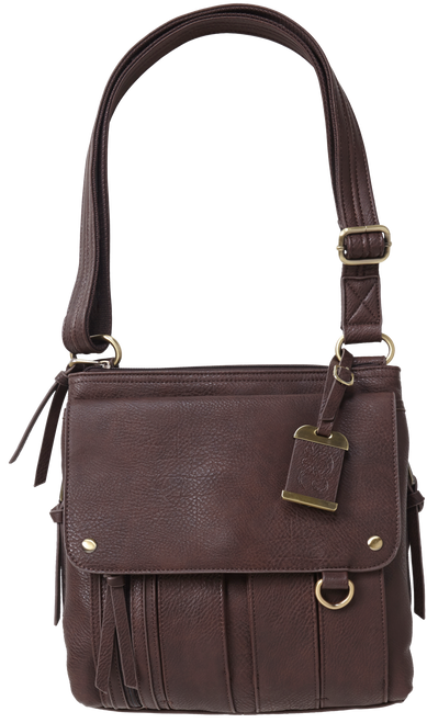 Bulldog BDP035 Cross Body Purse with Holster Brown Leather 11x11x2 Inches