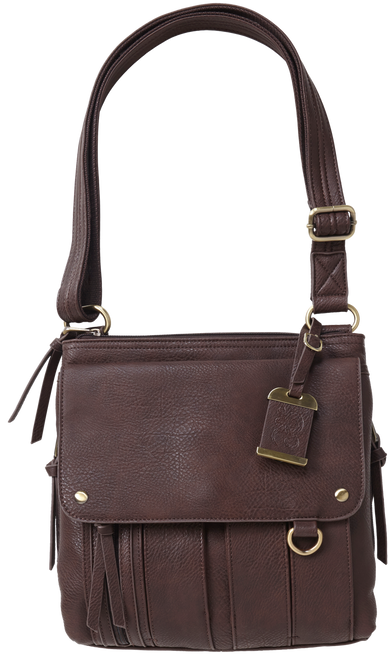 Bulldog BDP035 Cross Body Purse with Holster Brown Leather 11x11x2 Inches
