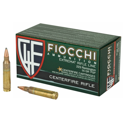 Fiocchi 223 Remington Ammo 55 Grain PSP Box of 50 - Image 1