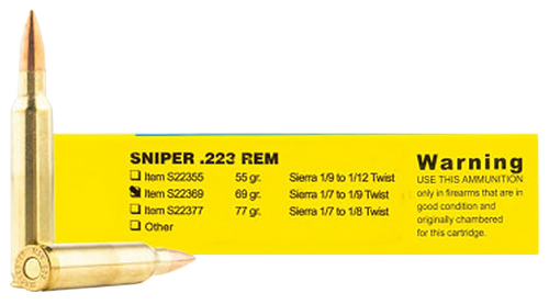 Buffalo Bore Sniper 223 Remington Ammo 69 Grain Jacketed Hollow Point Box of 20