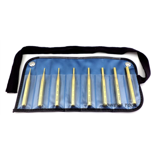 Grace USA Roll Pin Punch Set 8-Piece Brass