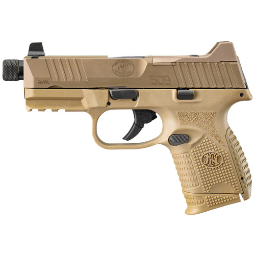 FN 509C Tactical 9mm Luger Pistol 4.32" Threaded Barrel 24+1 Round Flat Dark Earth