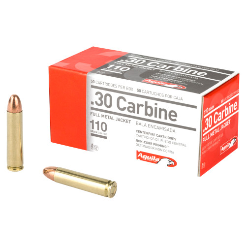 Aguila Ammunition .30 Carbine 110 Grain FMJ 50 Rounds Aguila Ammunition .30 Carbine 110 Grain FMJ 50 Rounds