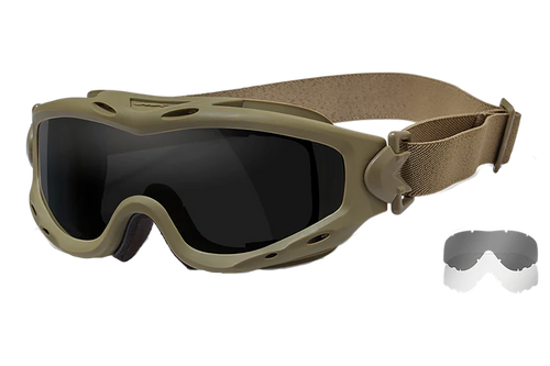 Wiley X Spear Tactical Goggles Tan Frame/Smoke Gray Lens