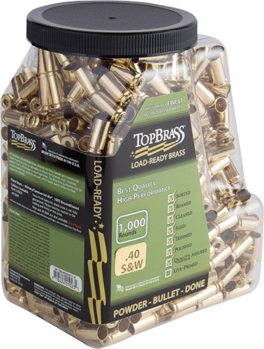 Top Brass .40 SW Brass 1000 Count Jug Once Fired Unprimed