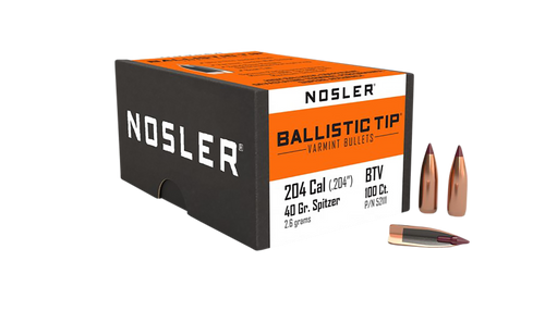 Nosler .204 Cal .204" 40gr Ballistic Tip Varmint 100/Box