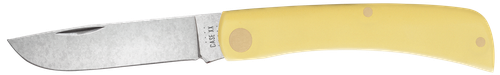 Case 00032 Sod Buster Jr Pocket Knife 2.80" Folding Skinner Plain Chrome Vanadium Steel Blade Yellow Synthetic Handle