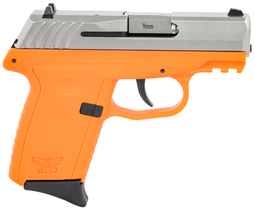 SCCY CPX-2 9mm Luger Pistol 3.1" Barrel 10+1 Round Stainless Slide Orange Frame