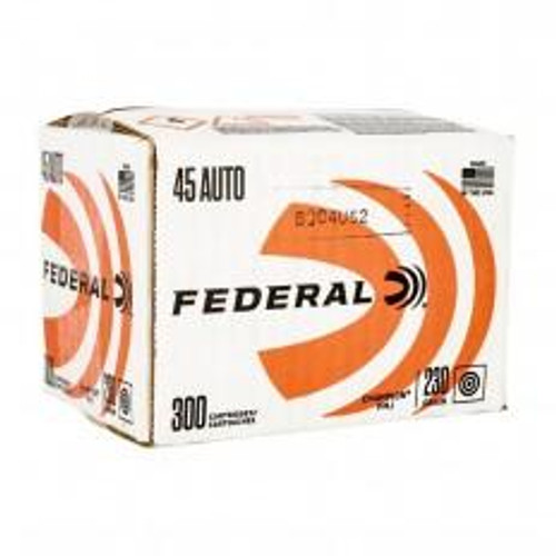 Federal Champion 45 Auto Ammunition 230 Grain FMJ Box of 300
