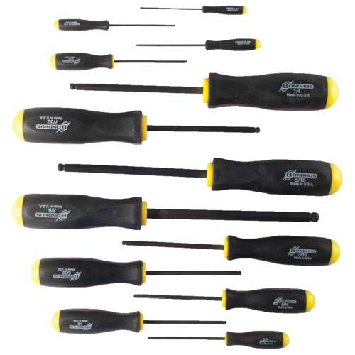 Bondhus 8-Piece Standard Hex Screwdriver Set .050-5/32