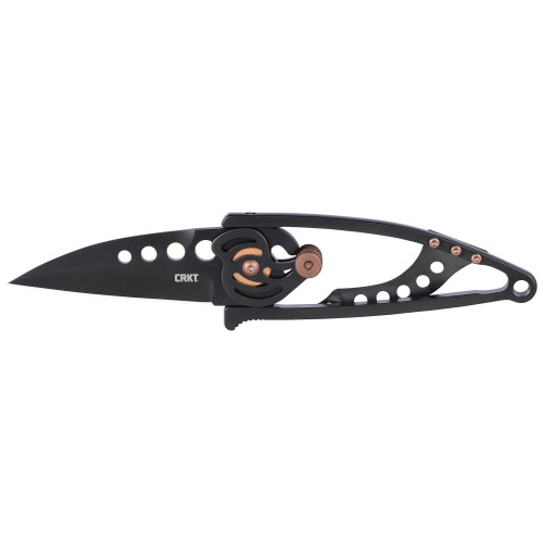 CRKT Snap Lock Pocket Knife 2.55" Drop Point 420J2 Titanium Nitride Blade Stainless Steel Handle Black - Image 1