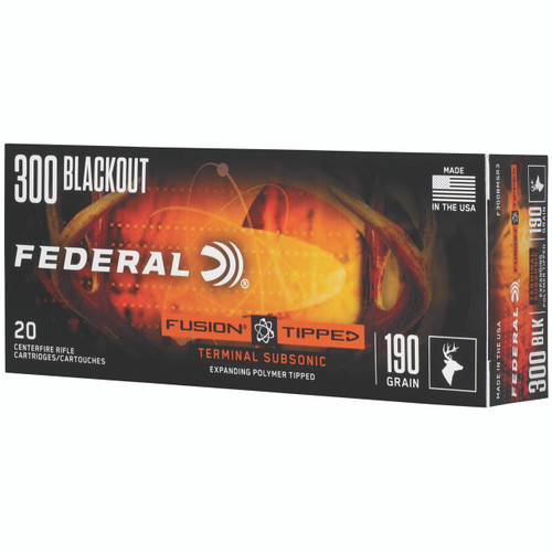 Federal Fusion 300 Blackout Ammo 190 Grain Bonded Soft Point Box of 20