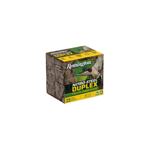 Remington Nitro Steel Duplex Field & Timber 12 Gauge Ammo 3" #2 and #4 Steel Shot 1-1/4 oz Box of 25