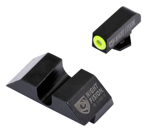 Night Fision Perfect Dot Night Sight Set for Glock 17/17L/19/22/23/24/25/26/27/28/31/32/33/34/35/37/38/39 Green Tritium with Yellow Outline