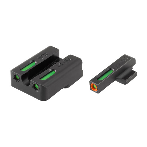 TRUGLO TFX Pro Sight Set HK 45, 45 Tactical, P30, P30L, VP9, VP40 Tritium / Fiber Optic Green with Orange Front Dot Outline