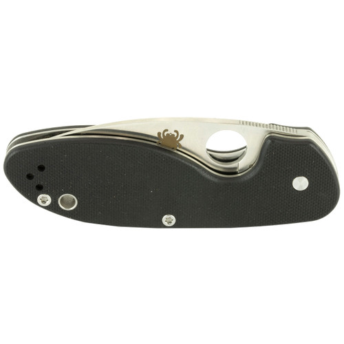 Spyderco Efficient Pocket Knife G-10 Handle Satin Plain Blade