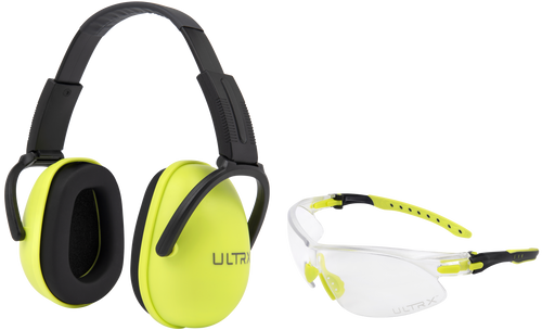 Allen 4176 Ultrx Sound Blocker Ear and Eye Protection Lime Green Youth