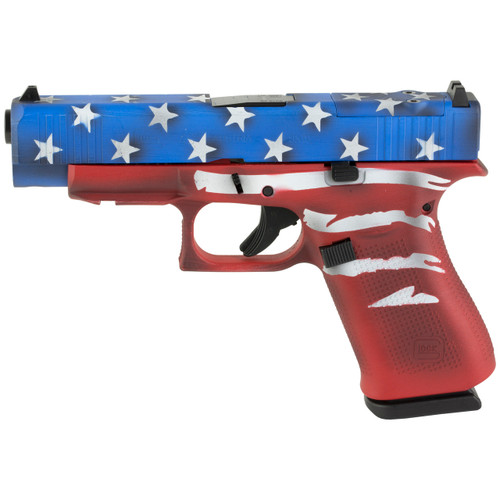 Glock 48 MOS 9mm Luger Pistol 3.54" Barrel 10+1 Round Red White Blue Battle Worn Cerakote