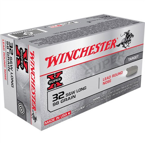 Winchester 32 S&W Long Ammo 98 Grain Lead Round Nose Box of 50
