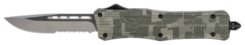 Cobratec Knives CTK-1 Medium 3" OTF Knife (D2 Steel Blade, Army DigiCamo Handle, Part Serrated)