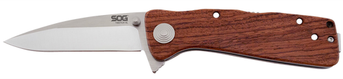 Sog Twitch II Pocket Knife Satin Polish Wood Handle