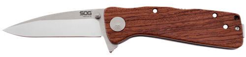 Sog Twitch II Folding Knife Satin Polish Wood Handle