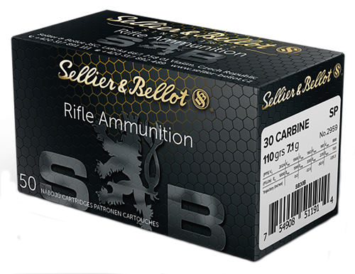 Sellier & Bellot 30 Carbine Ammo 110 Grain Soft Point Box of 50