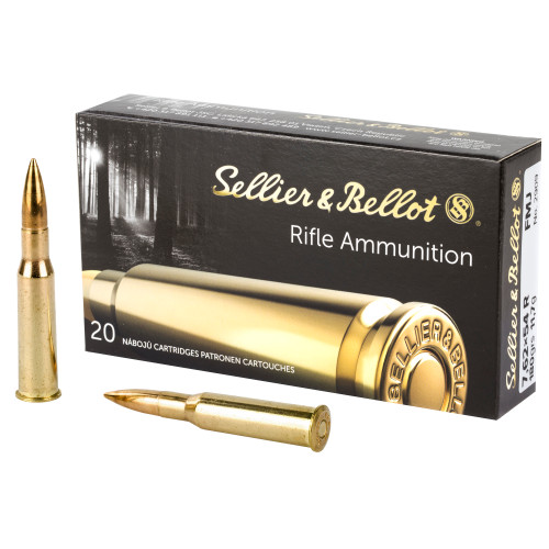 Sellier & Bellot 7.62x54mm Rimmed Russian Ammo 180 Grain Full Metal Jacket Box of 20 - Image 1