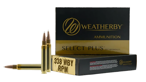Weatherby Select Plus 338 Weatherby Rebated Precision Magnum Ammo 185 Grain Barnes Tipped Triple-Shock X Polymer Tip Lead Free Box of 20