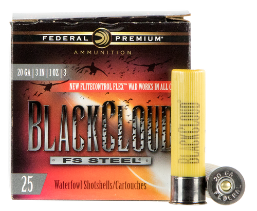 Federal Black Cloud FS Steel 20 Gauge Ammo 3" 1 oz Box of 25