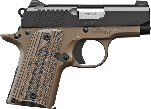 Kimber Micro Desert Night NS .380 ACP Pistol 2.75" Barrel 7+1 Round Matte Black Slide Desert Tan Grip Stainless Steel Frame