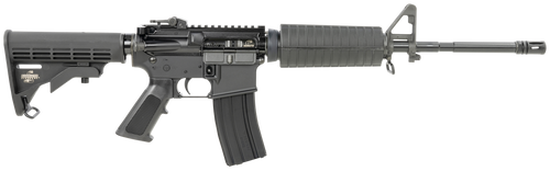 Bushmaster M4 Patrolman's Flat Top Semi Automatic Rifle 223 Remington 16" Black Threaded Barrel Black Frame Black Adjustable Stock