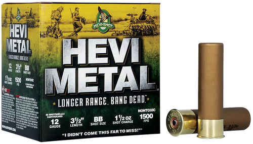 Hevi-Shot Hevi-Metal Longer Range 12 Gauge Ammo 3-1/2" BB Steel and Bismuth Shot 1-1/2 oz Box of 25