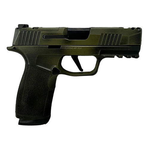 Sig Sauer P365 XMACRO COMP 9mm Luger Pistol 3.1" Barrel 17+1 Round Distressed Bazooka Green