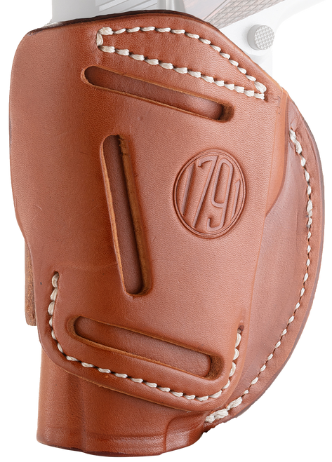 1791 Gunleather 4 Way IWB Holster Right Hand Glock 48, Browning HP, 1911 Officer, Commander, S&W EZ 380 Leather Classic Brown