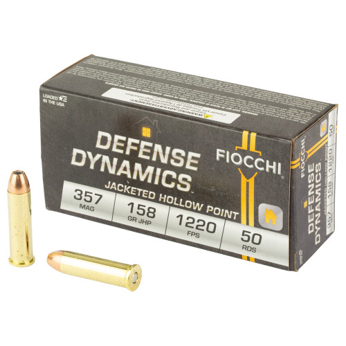 Fiocchi Defense Dynamics 357 Magnum Ammo 158 Grain Jacketed Hollow Point Box of 50