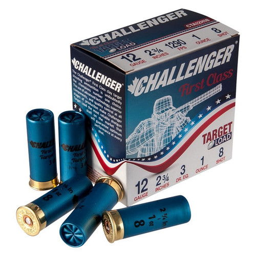 Challenger Ammo 12 Gauge Ammo 2-3/4" #8 Shot 1 oz Box of 250