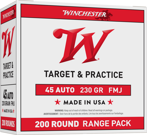 Winchester White Box USA .45 ACP Ammo 230 Grain Full Metal Jacket Box of 200