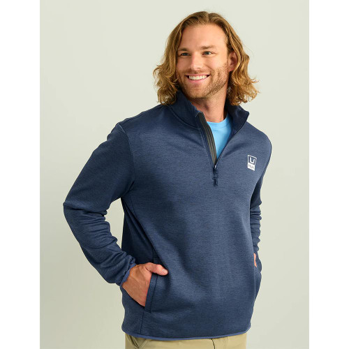 Huk Coldfront Performance 1/4 Zip Long Sleeve Shirt Naval Academy Heather 3XL