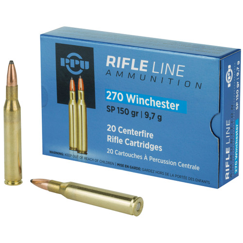 Trz Trading Inc. PPU .270 Winchester Ammunition 150 Grain Soft Point Box of 20