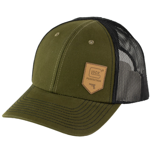 Glock Olive Green Mesh Snapback Hat - Image 1