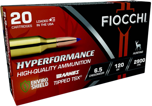 Fiocchi Hyperformance Hunt 6.5 Creedmoor Ammo 120 Grain Barnes Tipped Triple-Shock X Polymer Tip Box of 20