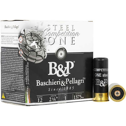 Baschieri & Pellagri Competition One Steel 12 Gauge Ammo 2-3/4" #9 Steel Shot 1 oz Box of 250