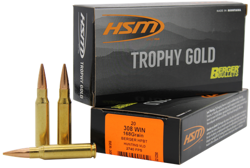 HSM Ammo 308 Winchester 168 Grain VLD Hunting Ammo Box of 20