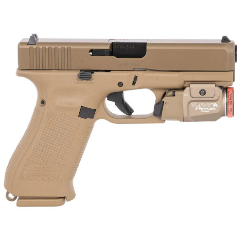 Glock 19x Gen 5 9mm Luger Pistol 4.02" Barrel 17+1 Round FDE Night Sights Streamlight TLR7A Glock 19x Gen 5 9mm Luger Pistol 4.02" Barrel 17+1 Round FDE Night Sights Streamlight TLR7A