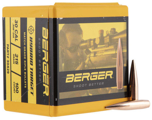 Berger 30 Cal .308 215 Grain Hybrid Target Rifle Bullet 100-Box
