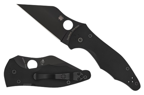 Spyderco Yojimbo 2 Pocket Knife 3.20" Wharncliffe Plain Black DLC CPM S30V Stainless Steel Blade Black Textured G10 Handle