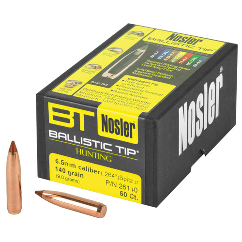 Nosler 6.5mm .264" 140gr Ballistic Tip 50/Box